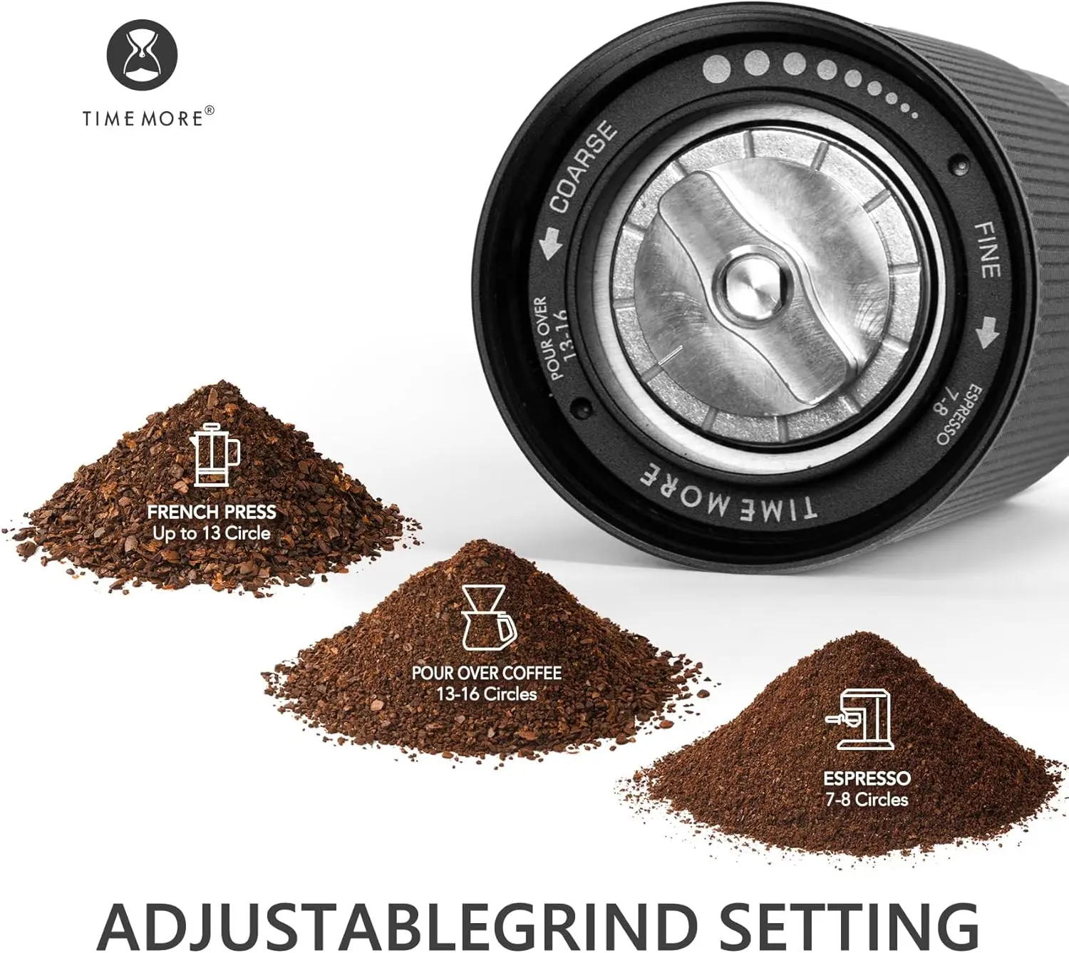 Premium Manual Coffee Grinder with Adjustable Settings, Foldable Handle for Travel and Home Use