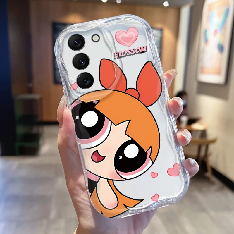 T-The P-Powerpuff G-Girls Cream Phone Case For Samsung A 73 72 55 54 53 52 51 50 35 34 33 32 31 30 50S 52S 30S Funda Shell Cover