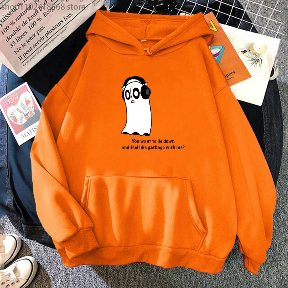 Undertale Game Hoodies Kawaii Cartoon Napstablook Ghost Sweatshirt Halloween Graphic Pullovers Hooded Women Hoodie Men Clothes