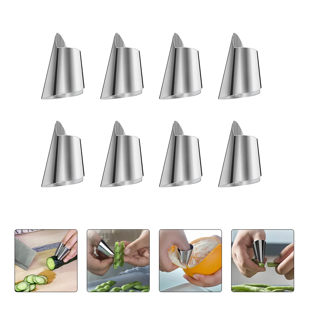 20 Pcs Finger Guard Peeling Tool Thumb Peelers Protector Cutting Nail Cover Seafood Stainless Steel Shelling Tools for Nut