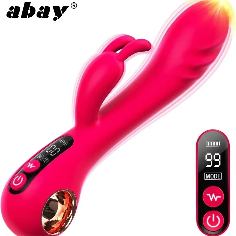 Vibrator Kelinci Digital Display Stimulator Titik G Klitoris Pemijat Puting Dildo Mainan Seks Masturbasi Wanita