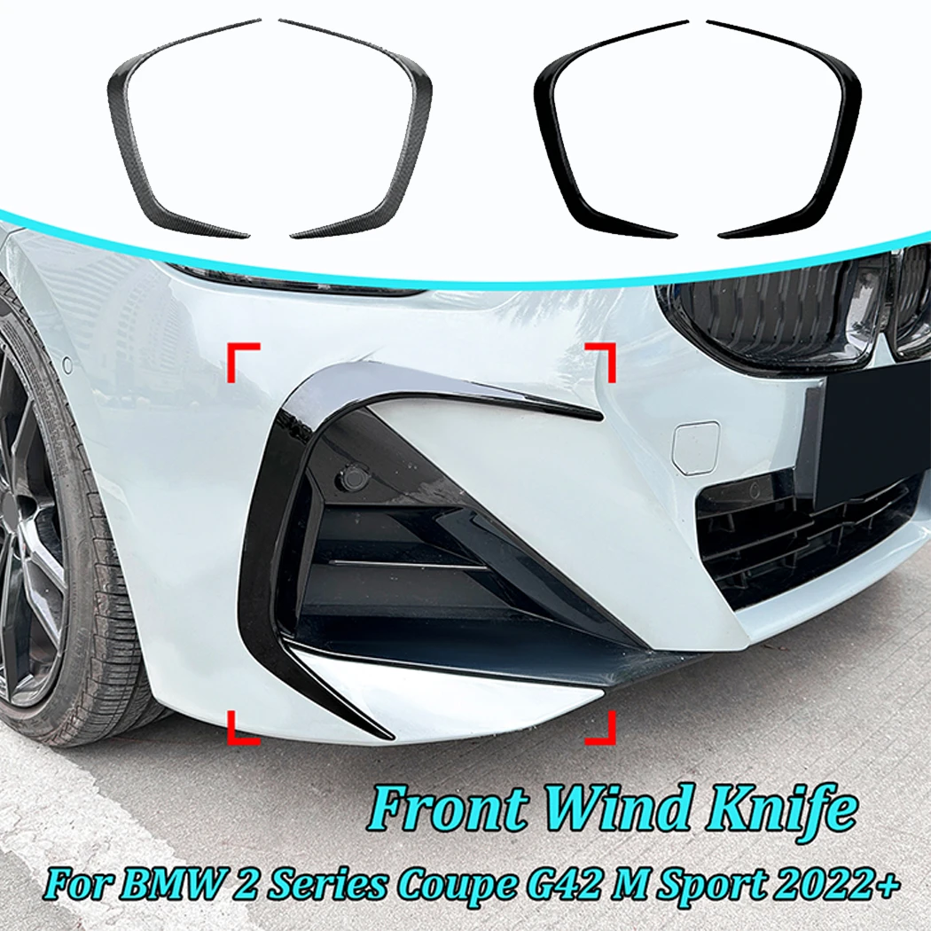 For BMW 2 Series Coupe G42 M Sport 2022+ Car Front Wind Knife Spoiler Side Splitter Air Vent Grille Body Kit Accessories