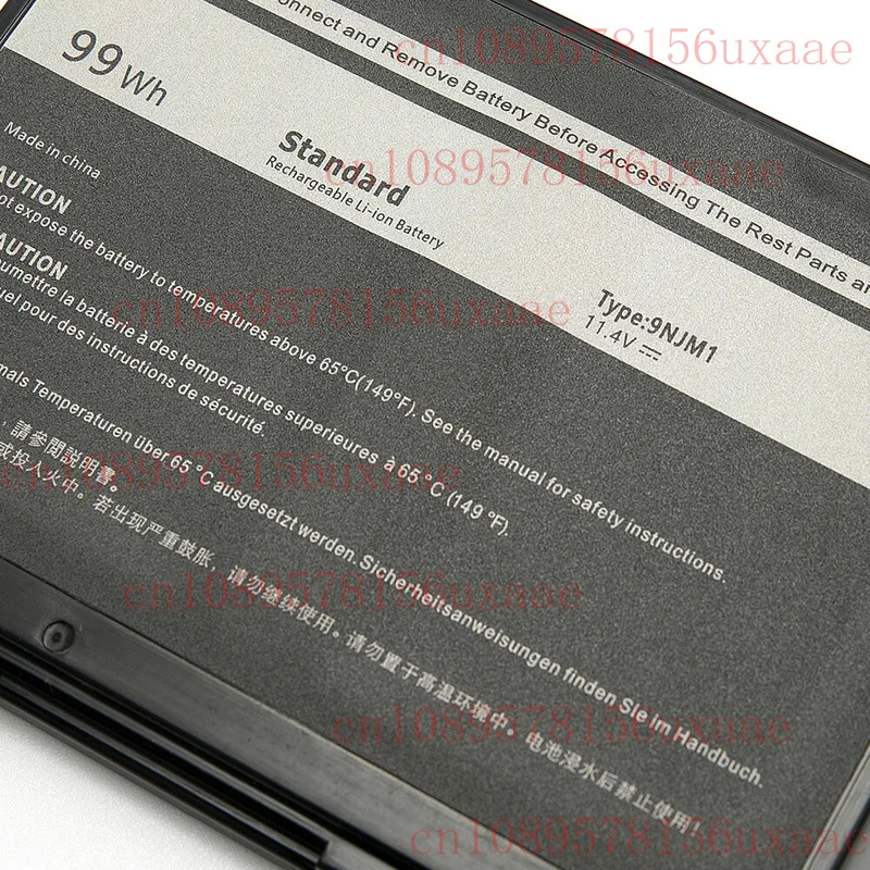 9NJM1 9NJMI 44T2R Batería del ordenador portátil para Dell Alienware 15 R3 R4 17 R4 R5 P31E P69F