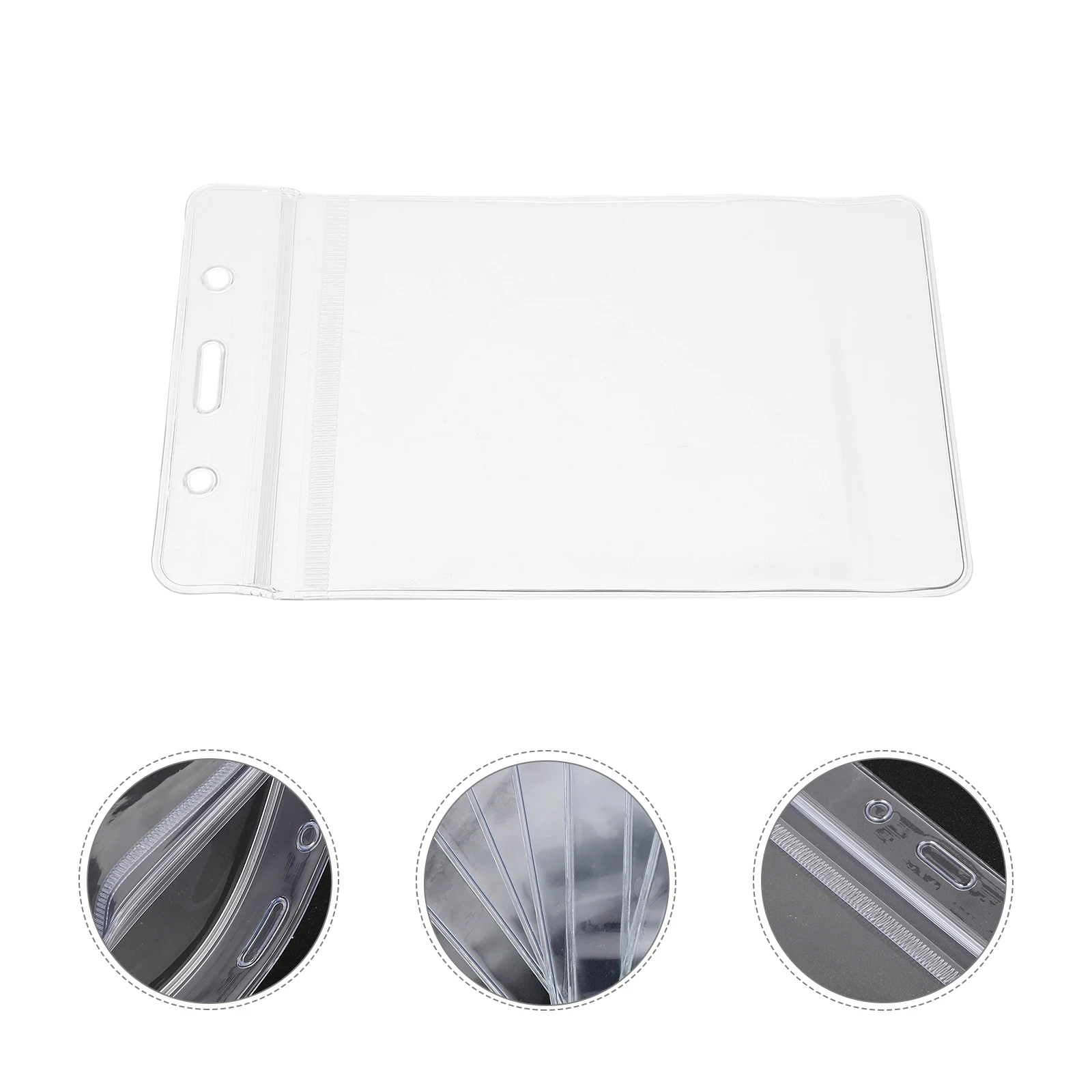 

30 Pcs ID Badge Holder PVC Waterproof Dustproof Name Cover Sealable Sleeve for Work School Seminar Convention Clear PVC