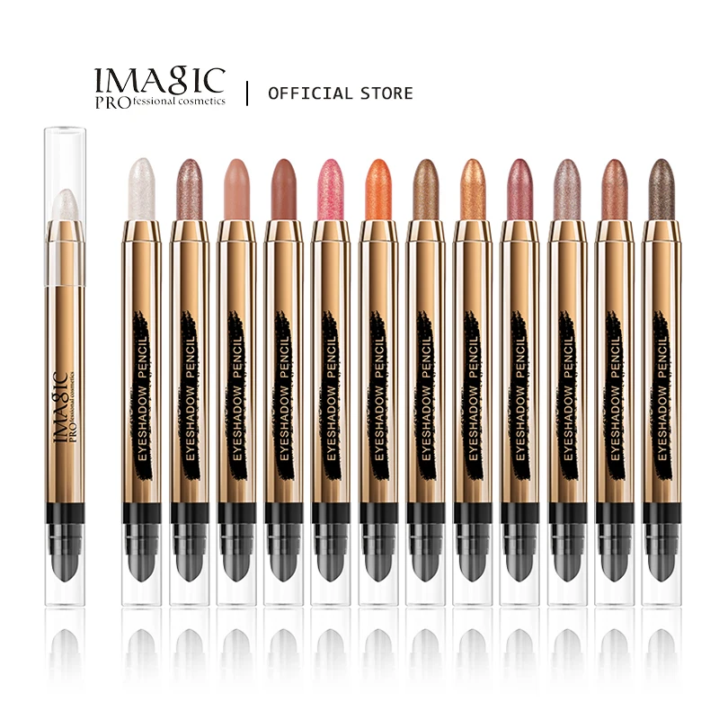 IMAGIC 12-Color Eyeshadow Pencil Glitter Matte Highlighter Silkworm Blush Brighten Eye Makeup Natural Pigment Long Wear Cosmetic