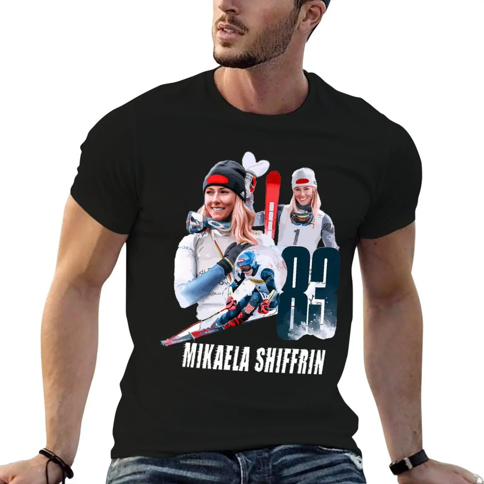 Mikaela Shiffrin T-Shirt man t shirt cotton t shirt for man t shirts for man graphic vintage T-shirt