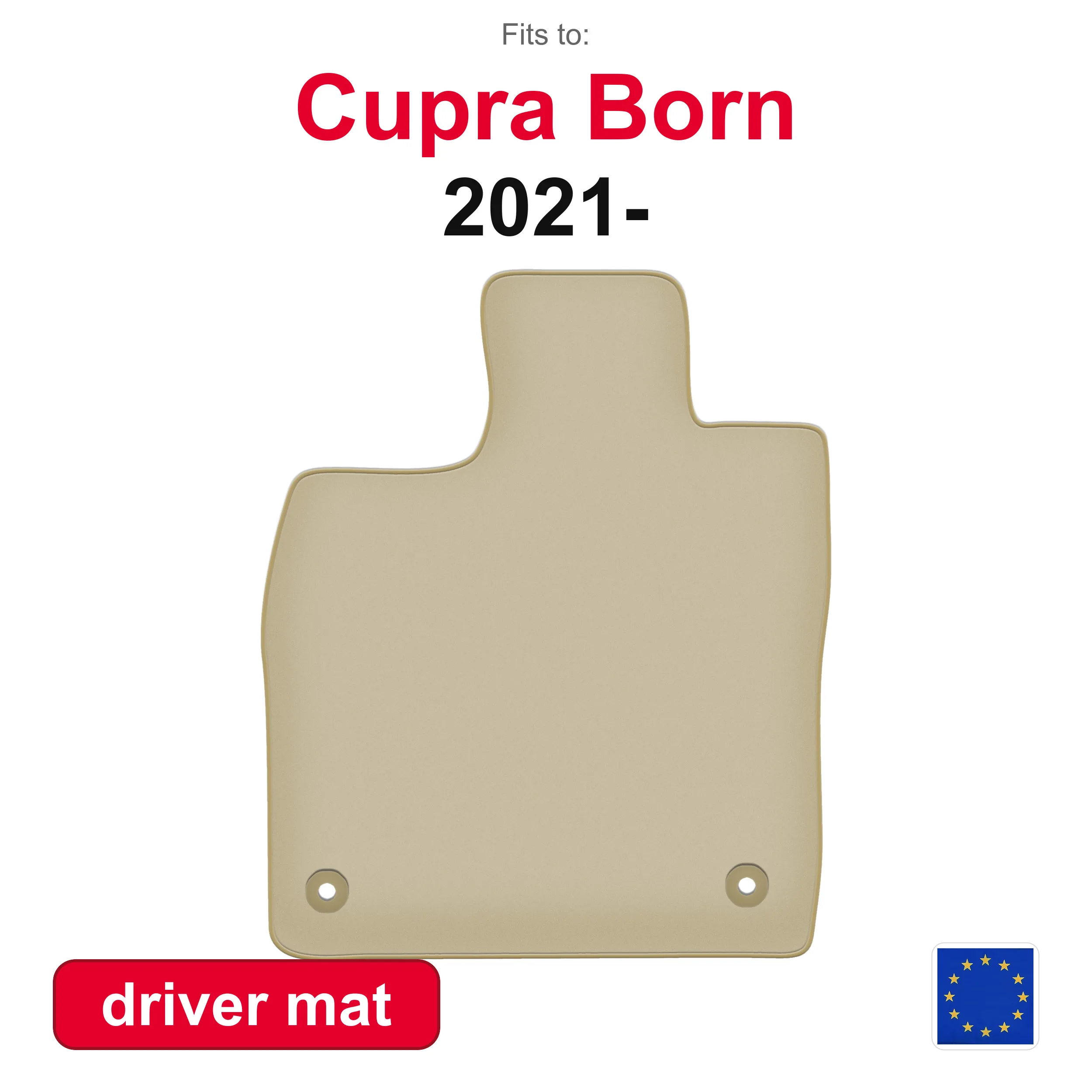 PREMIUM autobestuurdersmat voor Cupra Born hatchback (2021-) -Beige, geschikt (1 stuk)