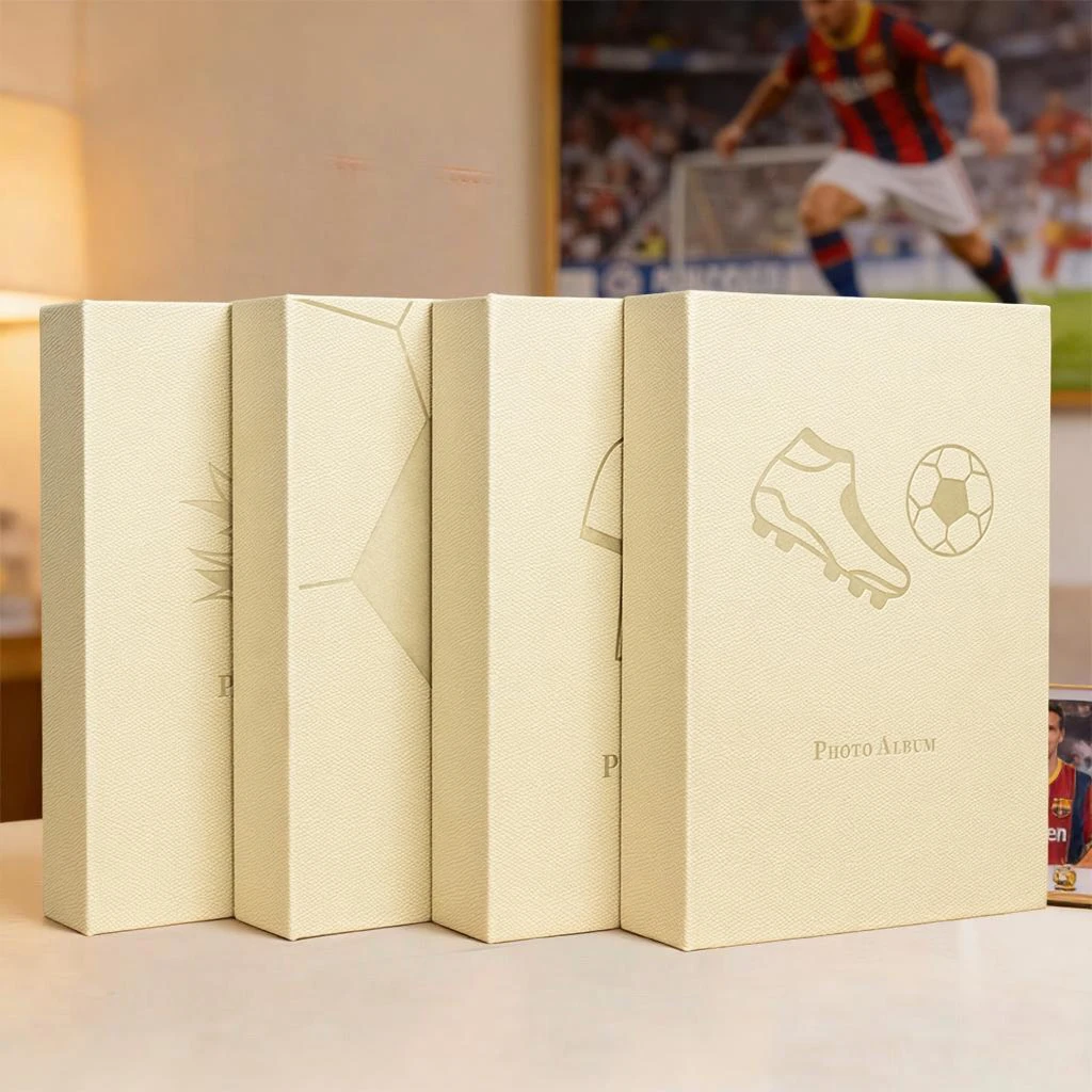 PU Leather Photo Album 200 Pockets 4×6 Inch Football Series Memory Album for Room Decor Graduation Sports Meeting Family Gift
