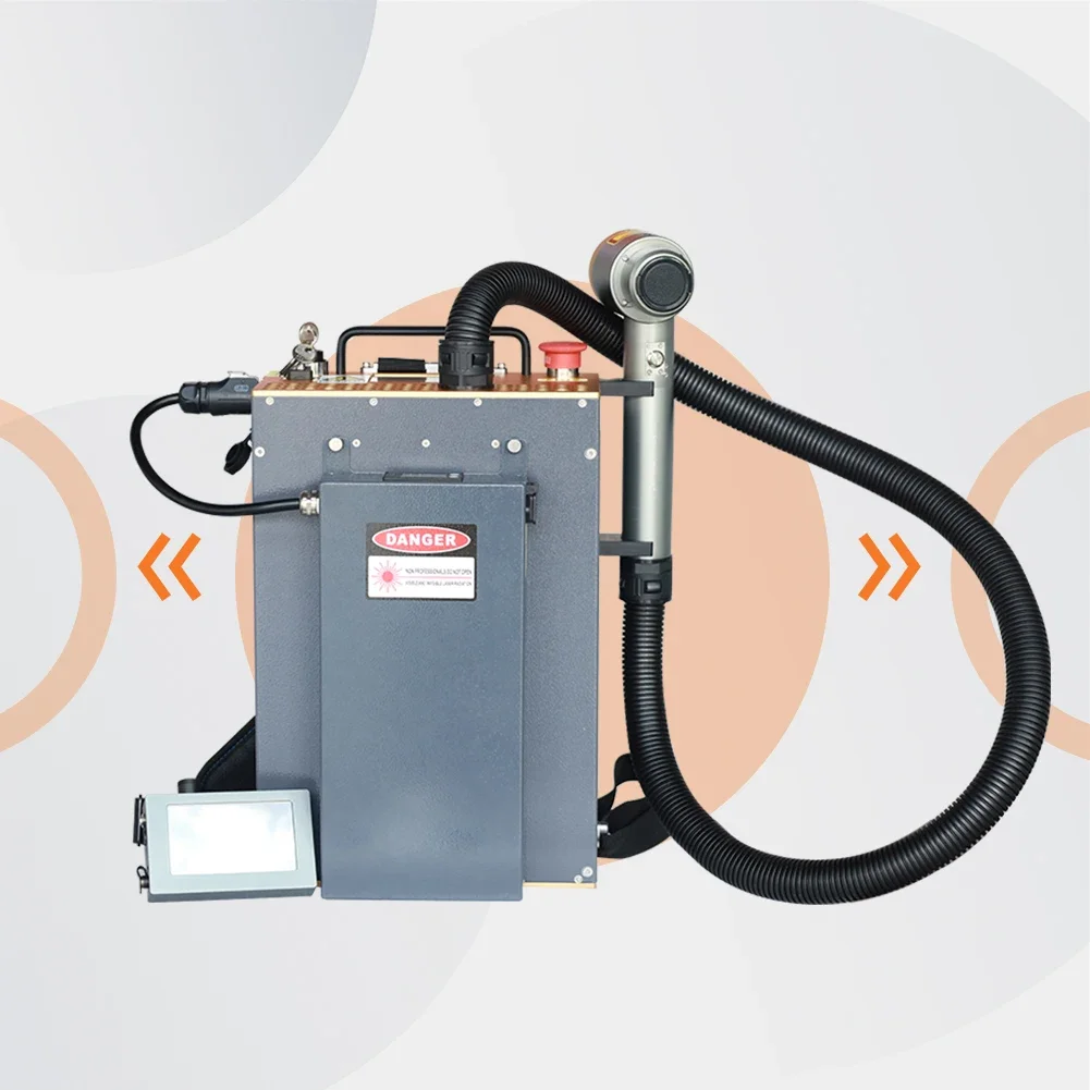200W Backpack Pulse Cleaning Machine Multi-Industry Cleaner with Air Cooling for Automotive Body Panels