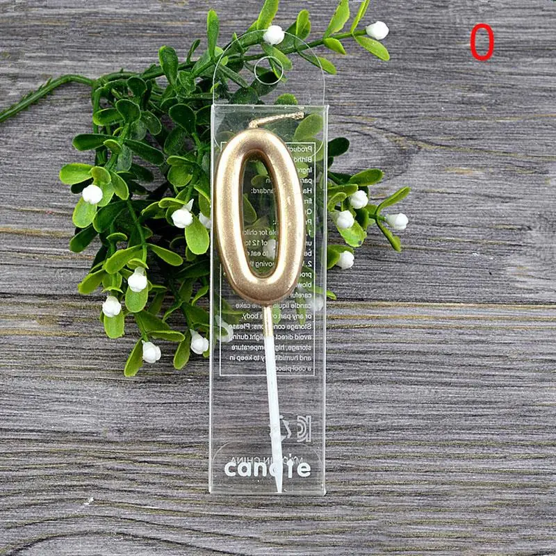 Champagne Gold Birthday Number Candles Festive Party Digital Candles 0-9 Number Cake Topper Birthday Decor Baby Shower