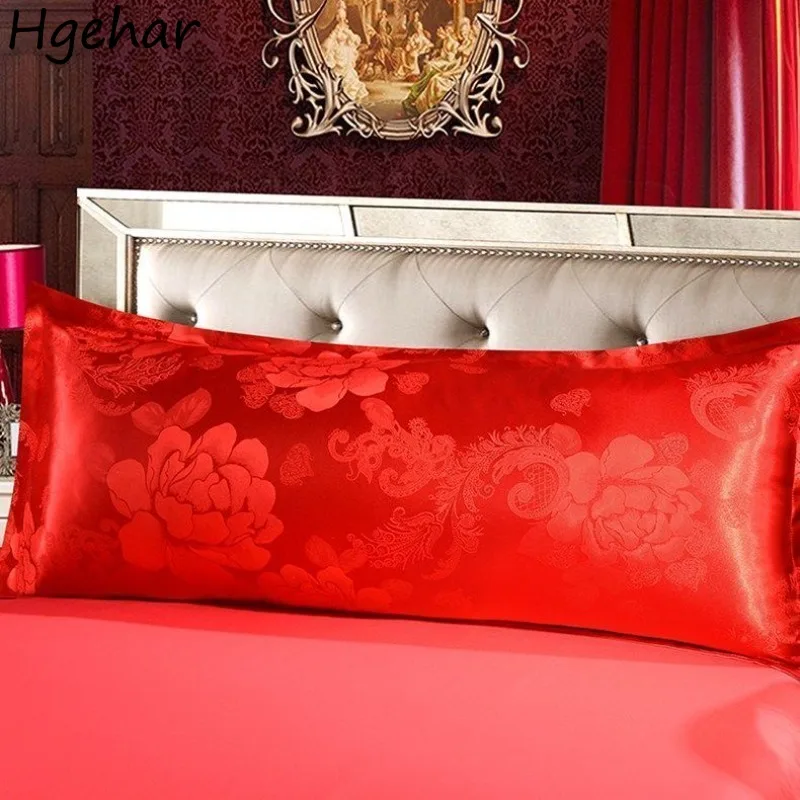 

Pillow Case Summer Ice Silk Double Modern Comfortable Skin-friendly Washable Household Nordic Anti-Mite Removable Decoration