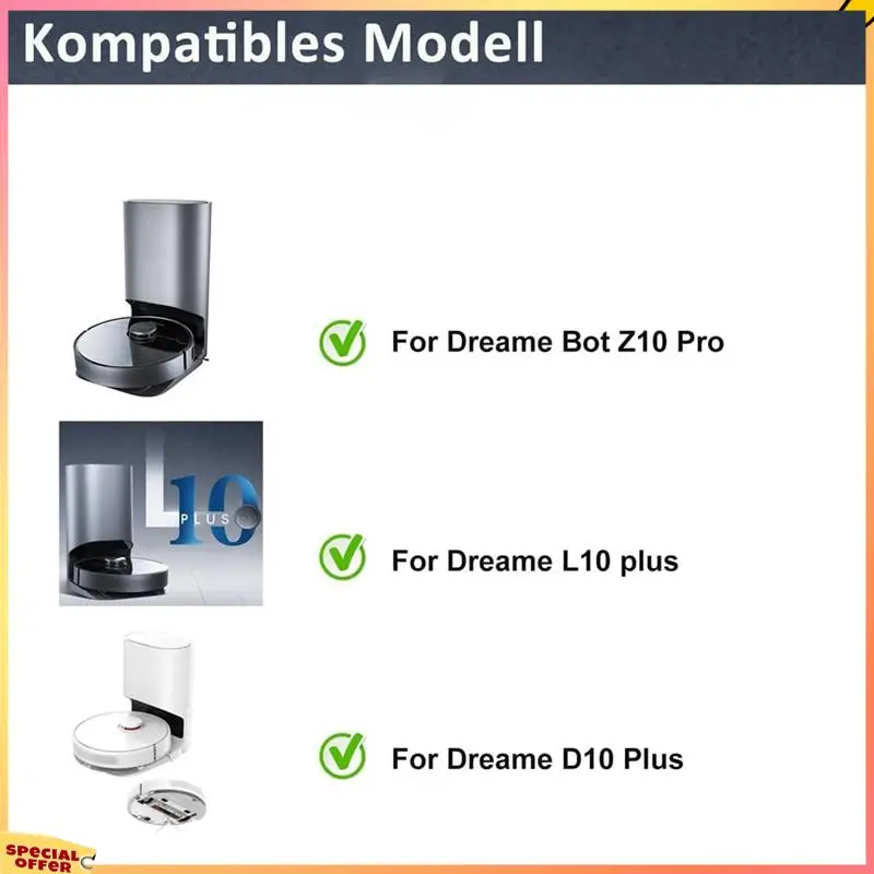 ABFI Zubehörset Ersatzteile für Dreame Bot D10 Plus Z10 Pro L10 Plus Hauptseitenbürste Hepa-Filter Mopptuch