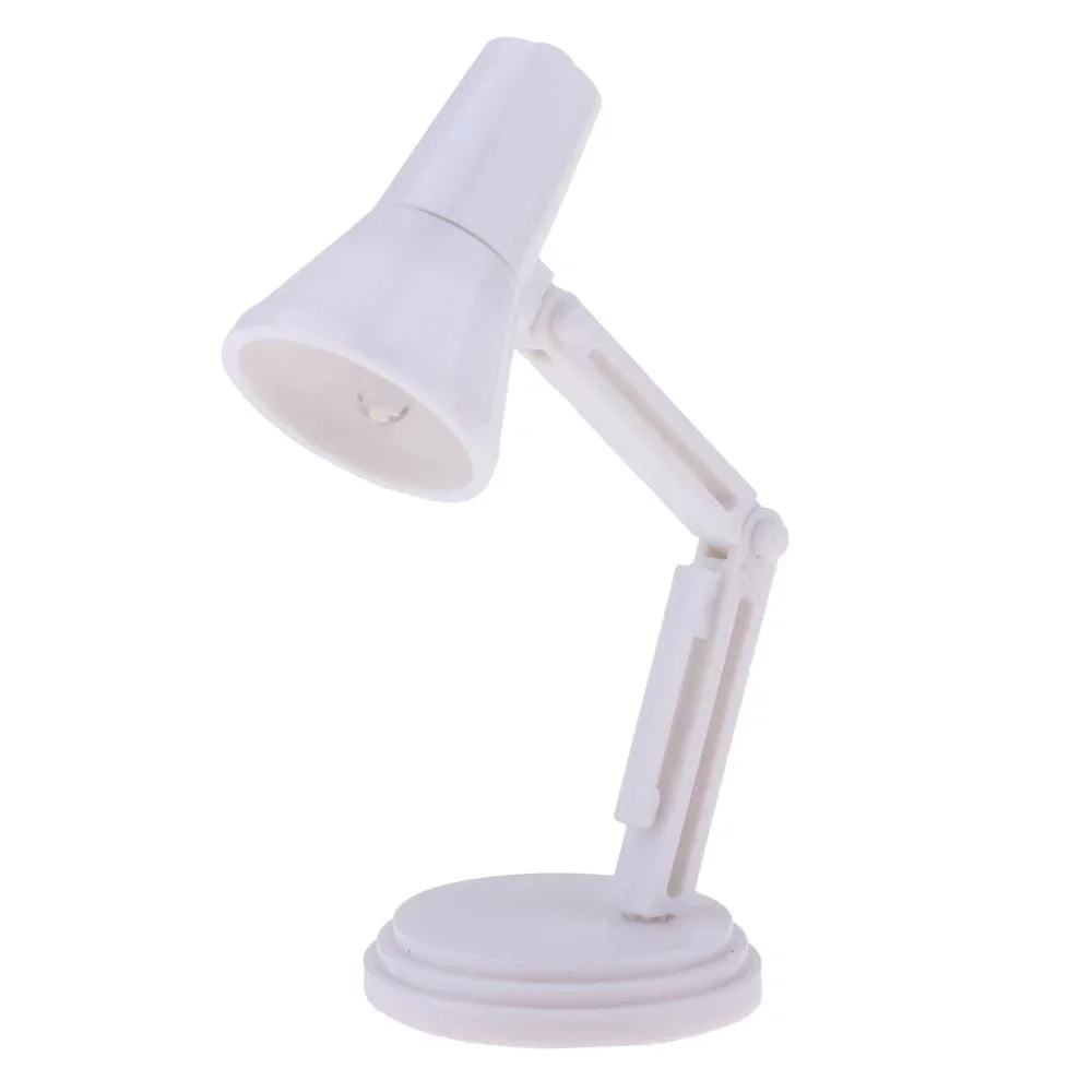 1/6 Scale White LED Desk Lamp Model Furniture for Hot Toys BJD Dollhouse Accessory Kids Pretend Play Toy