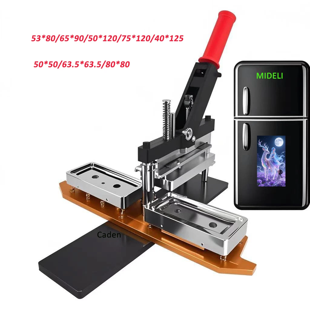 

Rectangular Square Metal Fridge Magnet Press Machine DIY Photo Magnet Maker Kit Manual 50*50 63.5*63.5 Industrial Equipment