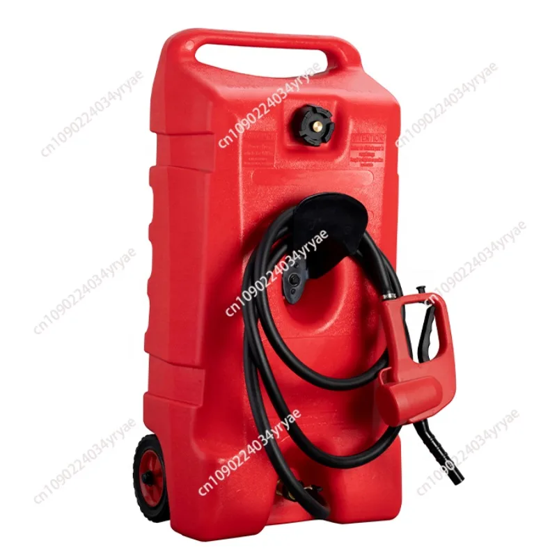 14 Gallon Portable Gas Fuel Tank Container 10 Foot Long Hose with LE Fluid Transfer Siphon Pump Dispensers Type Fuel Caddy
