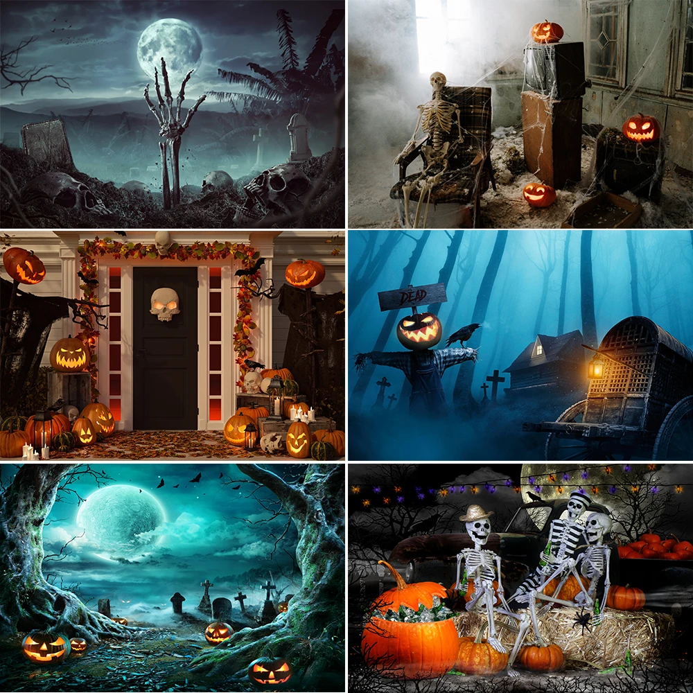 

Halloween Photography Background Terrible Atmosphere Party Decoration Portrait Photocall Backdrop for Photo Studio Photozone