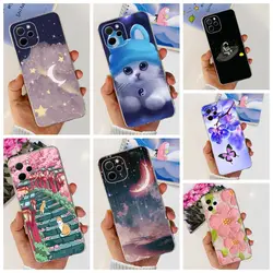 For Huawei nova Y61 EVE-LX9 Cartoon Cat Moon TPU Soft Silicone Clear Cover For Huawei Nova Y 61 Enjoy 50z 4G Phone Case Coque