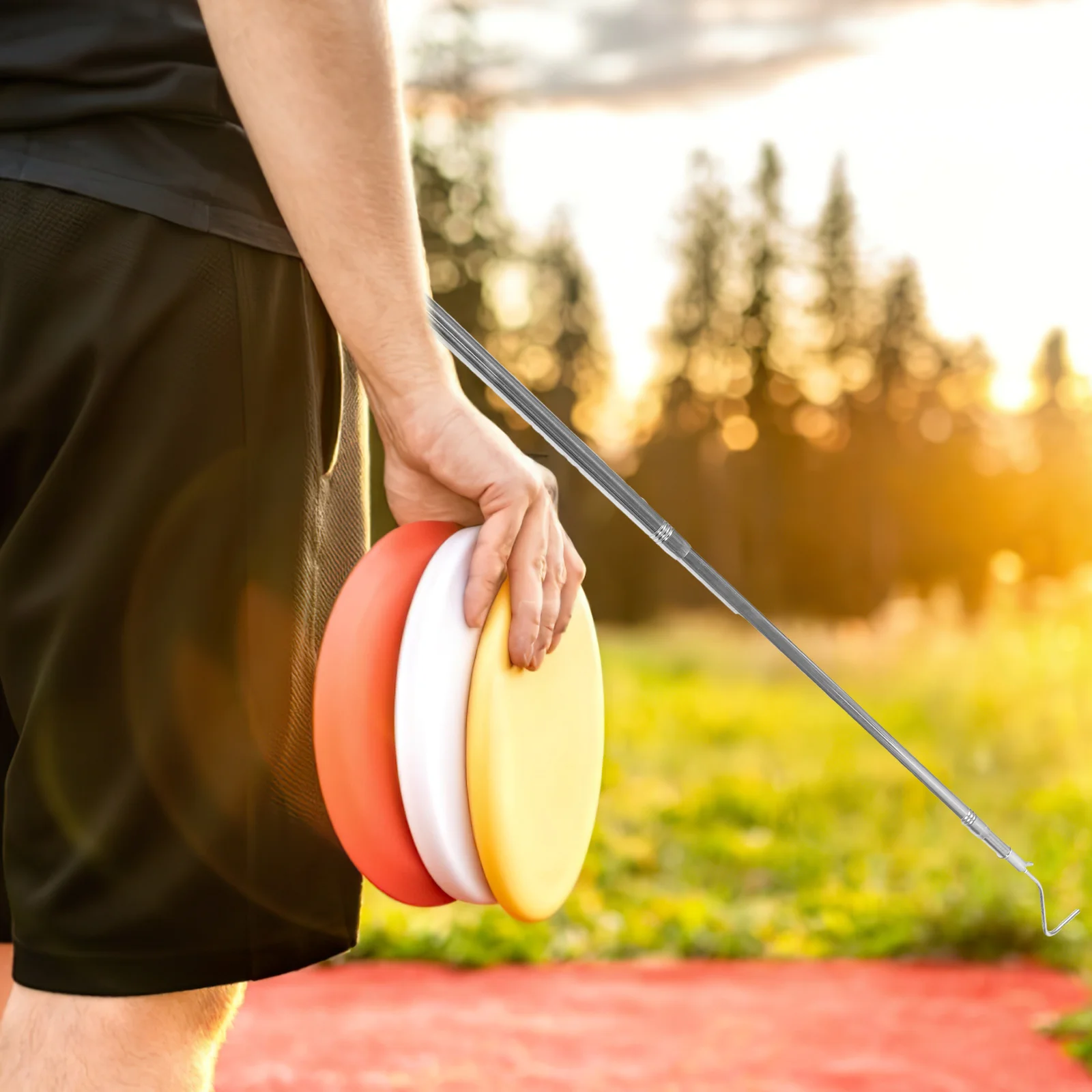 

Disc Golf Retriever Pole Iron Hook Head Adjustable stick For Outdoor Water Retrieval Portable Metal Retriever