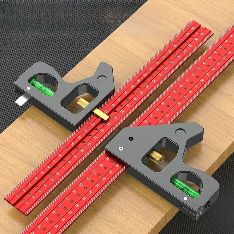 

Специальный деревообрабатывающий инструмент профессионального класса 45/90 ° Комбинированная квадратная многоугольная регулируемая квадратная линейка с ЧПУ из нержавеющей стали