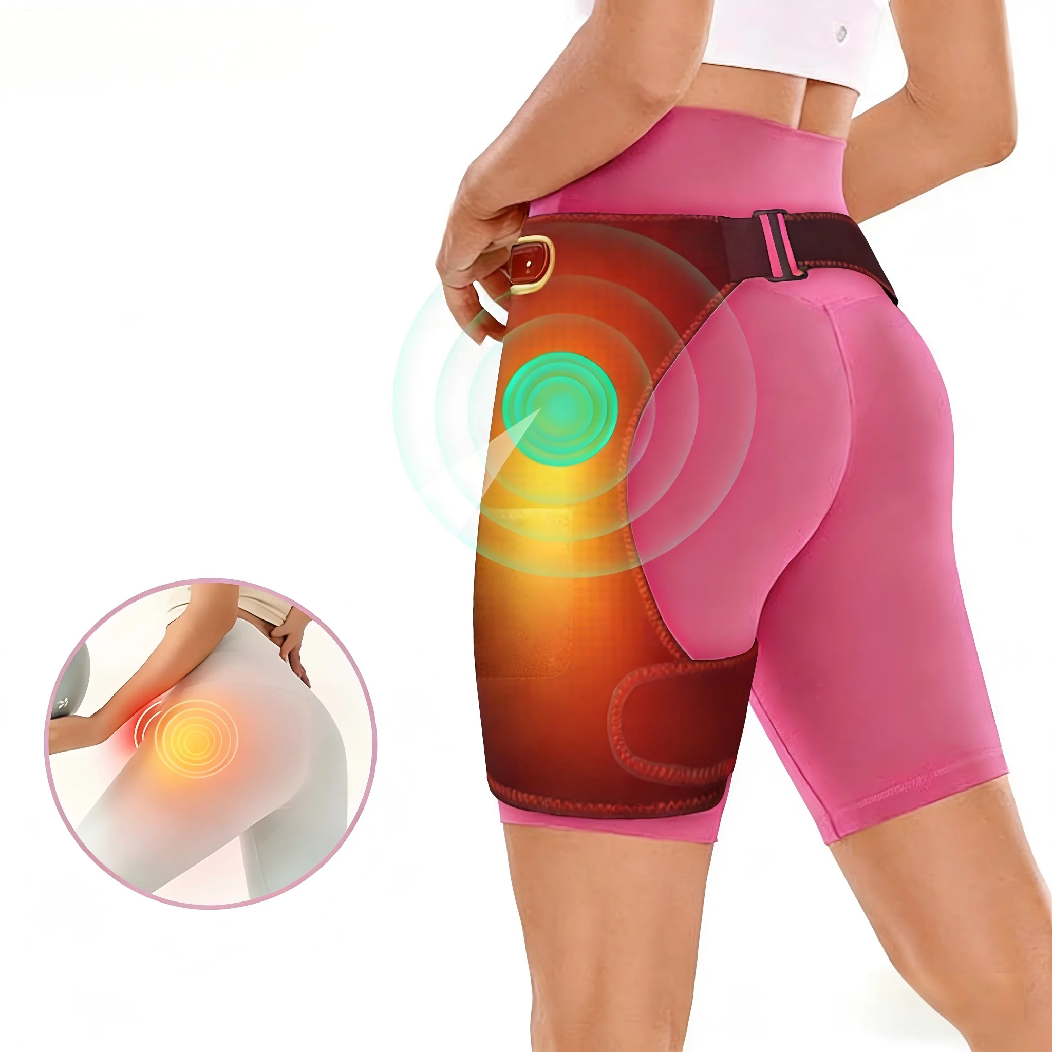 

Unisex Carbon Fiber Heated Hip Brace - Vibrating Massage Device for Sports Muscle Strain Recovery | Winter Warmth Gear