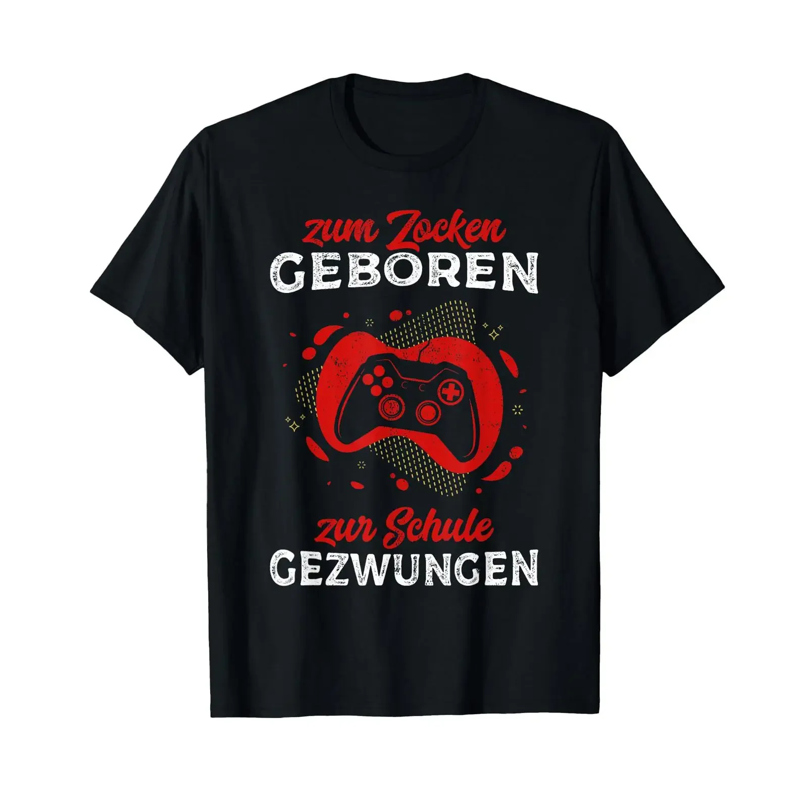 Born to game forced go school Gamer outfit gaming T shirt black vintage Washed Top For Everyday Wear streetwear graphic Casual