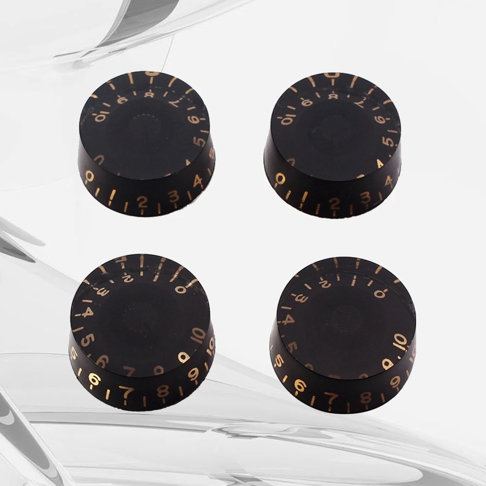

4 PCS/ Set Guitar Knobs Volume Tone Control Knobs Rotary Knobs for Style Electric Guitar Parts Replacement (Black)