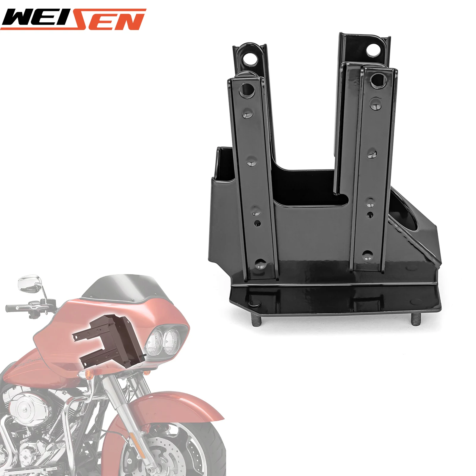 Motor Front Fairing Support Mount Bracket Steel For Harley Road Glide 1998-2013 Power Coated Black Finish Motorcycle Accessories