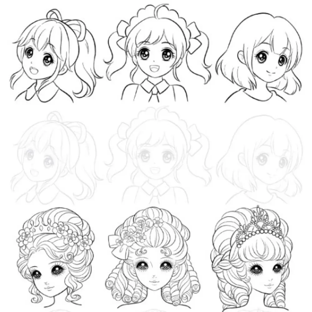 Cartoon Anime Drawing Copy Books, Quadrinhos Tutorial Book, Hand Drawn Book para meninas e menino