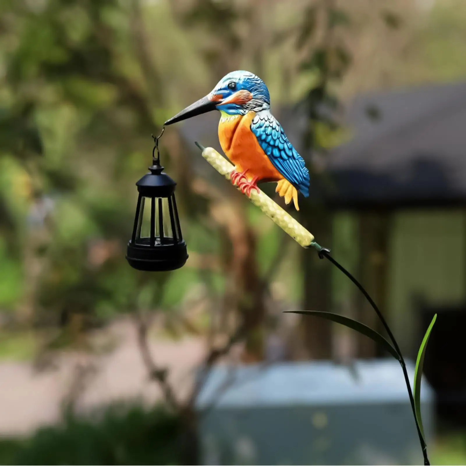 Solar Powered Garden Statues Kingfisher Light Pathway Waterproof Lantern for Garden Yard Patio Backyard Porch Lawn Walkway