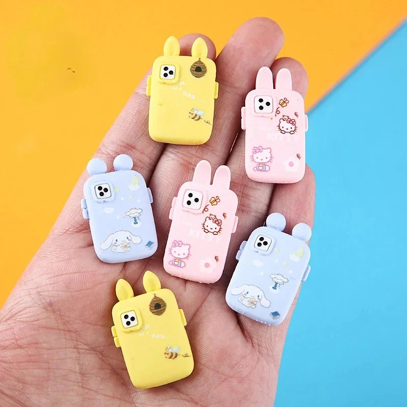 

10pcs Kawaii Mini Resin Phone Case Planar Flatback Figures Cabochon Crafts Scrapbook Miniatures Crafts Embellishment Decoration