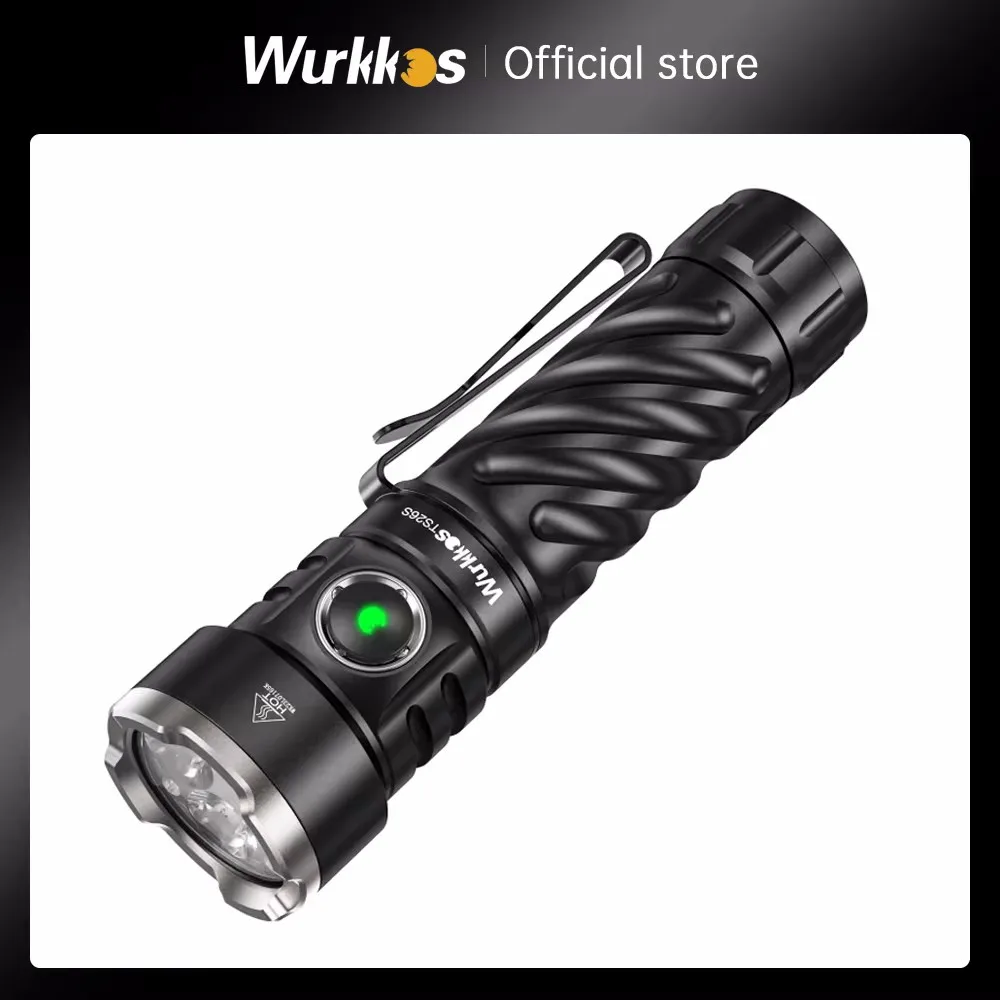 

Wurkkos TS26S Rechargeable 21700 Powerful Flashlight 519A Max 3100LM IPX8 Magnet Tail & 3A Reverse Charging Self Defense Torch