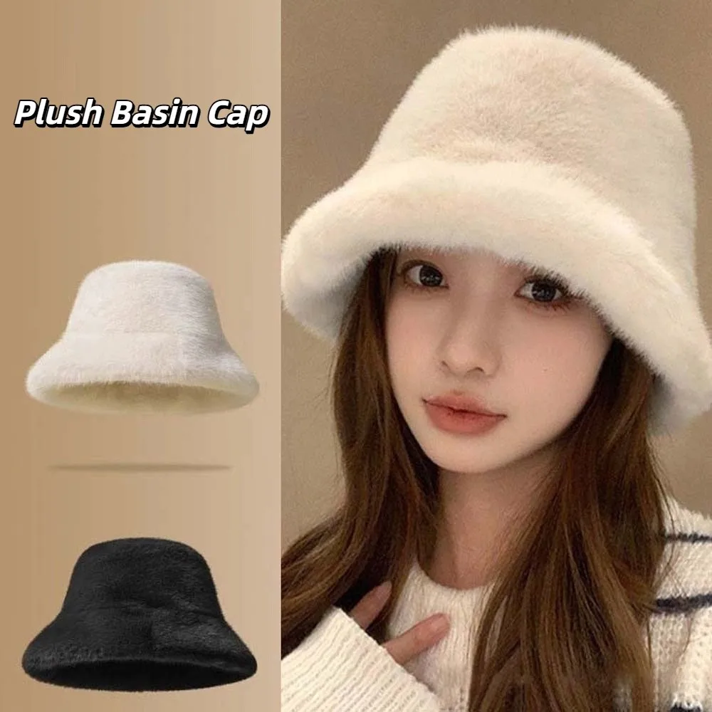 مزاجه أفخم غطاء حوض تقليد فرو المنك بلون الشتاء صياد قبعة النمط الفرنسي تنوعا مكافحة البرد قبعة بحافة