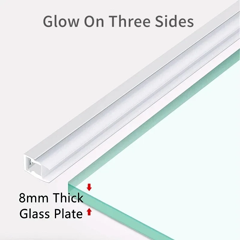 Led Cabinet Layer Light Glass Shelf Splint Clip Lamp Liquor Book Showcase Back Side Display Recessed Invisible Strip Light