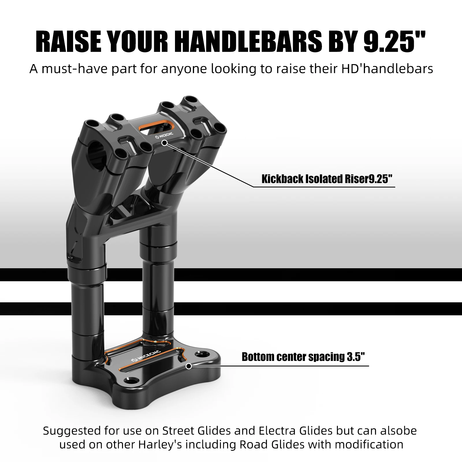 For Harley Street Glide FLHX 2006-2024 Street Glide Special FLHXS Ultra Limited 2014-2024 Kickback Riser 9