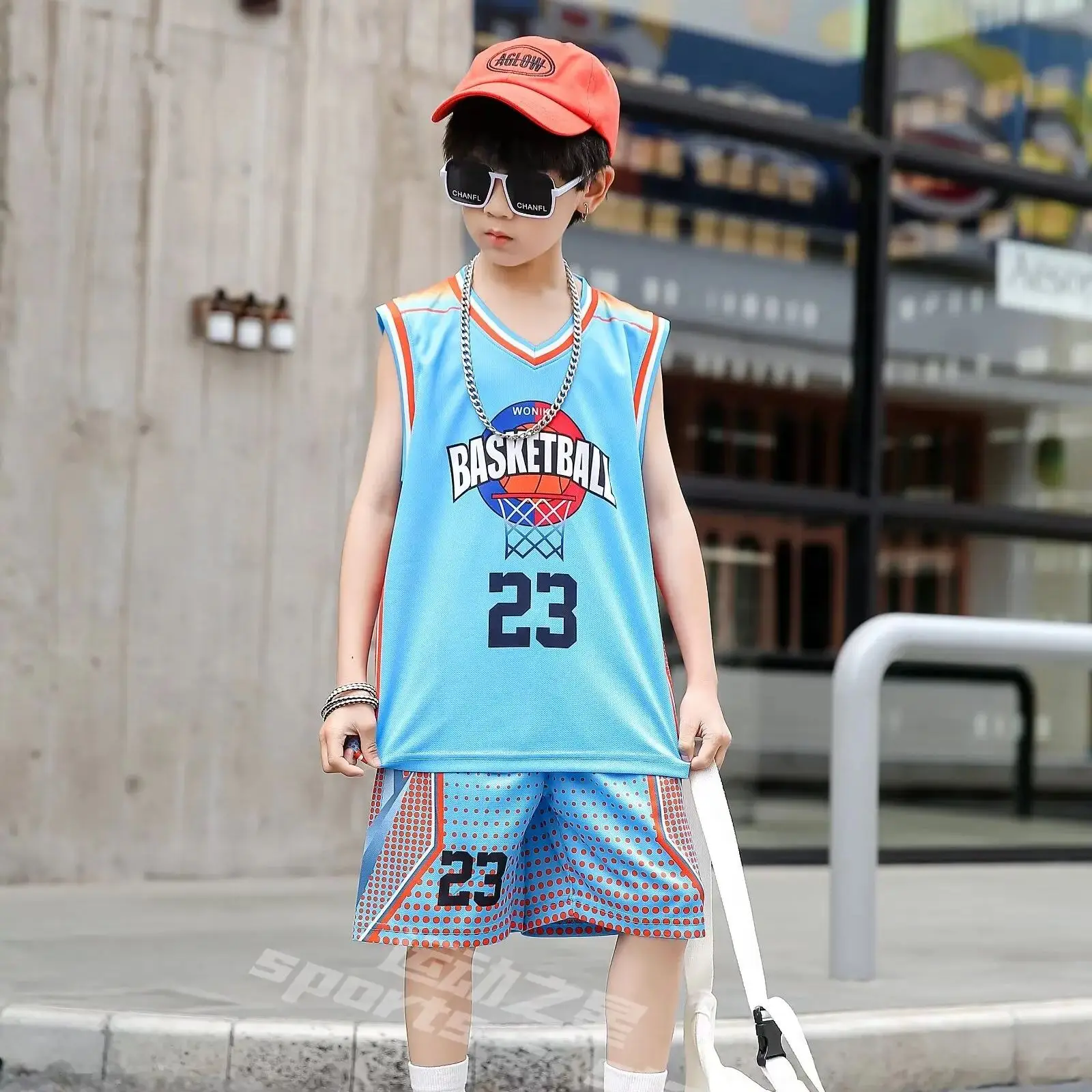 NEW 24/25 Children's clothing suit boy girl Fans Basketball Jerseys 063 game team uniform training  Vest and shorts