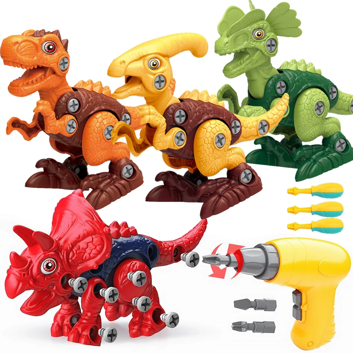 DIY Screwing Dinosaurs Baby Toys For 3-12 Years Old Assembly Nuts Model Sets Safe Blocks Early Educational Toddler Gifts