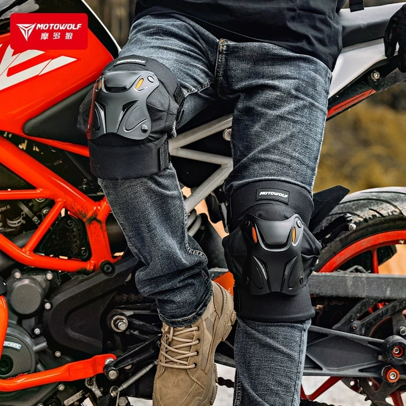 Motowolf 4Pcs/set Knee Elbow Protective Pads, Motorcycle Motocross Skating Protectors Riding Protective Gears Sport Equipment