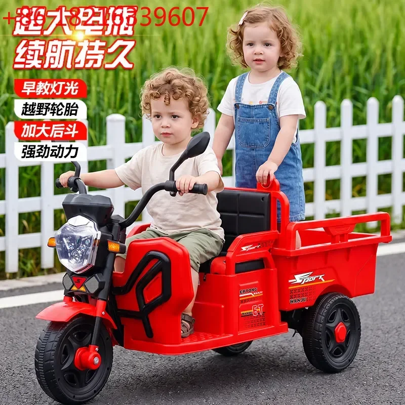 Electric Tricycle Motorcycle with Bucket Seat for Kids Boys Girls Remote Control Car Toy Vehicle
