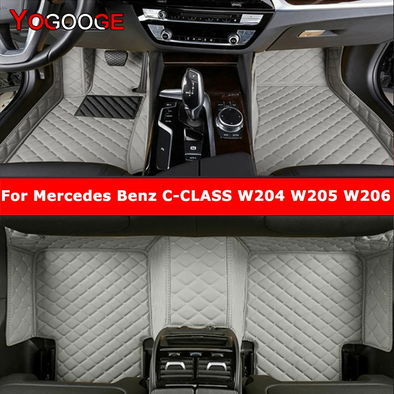 YOGOOGE Custom Car Floor Mats For Mercedes Benz C-CLASS W204 W205 W206 C180-C450 Auto Carpets Foot Coche Accessorie