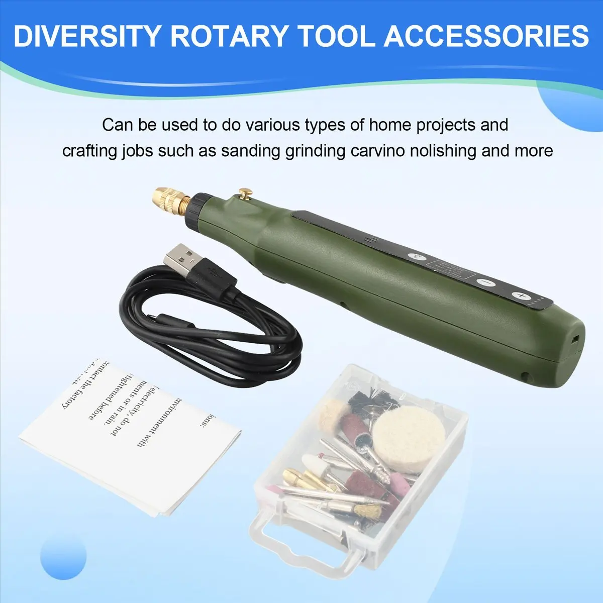 Handheld Electric Grinder Mini Sanding Power Tools Electric Drill Multifunction Jade Polishing Wood Carving Tools