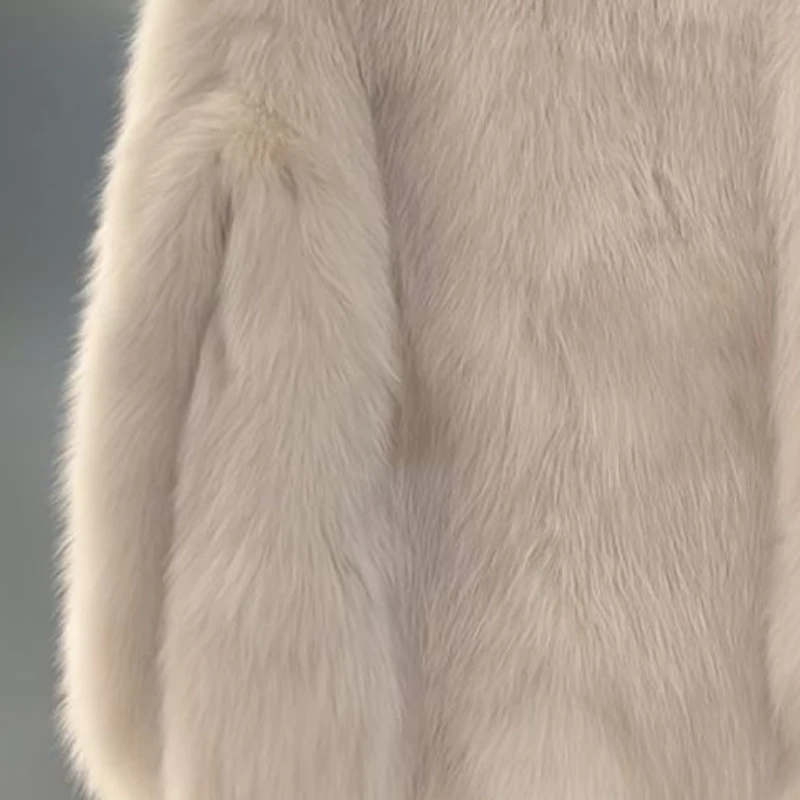 Women's Fall Winter Tops Jacket V-neck Faux Fox Fur Outerwear Design Luxury Brand Warm Simple Fashion Comfortable Eco-friendly