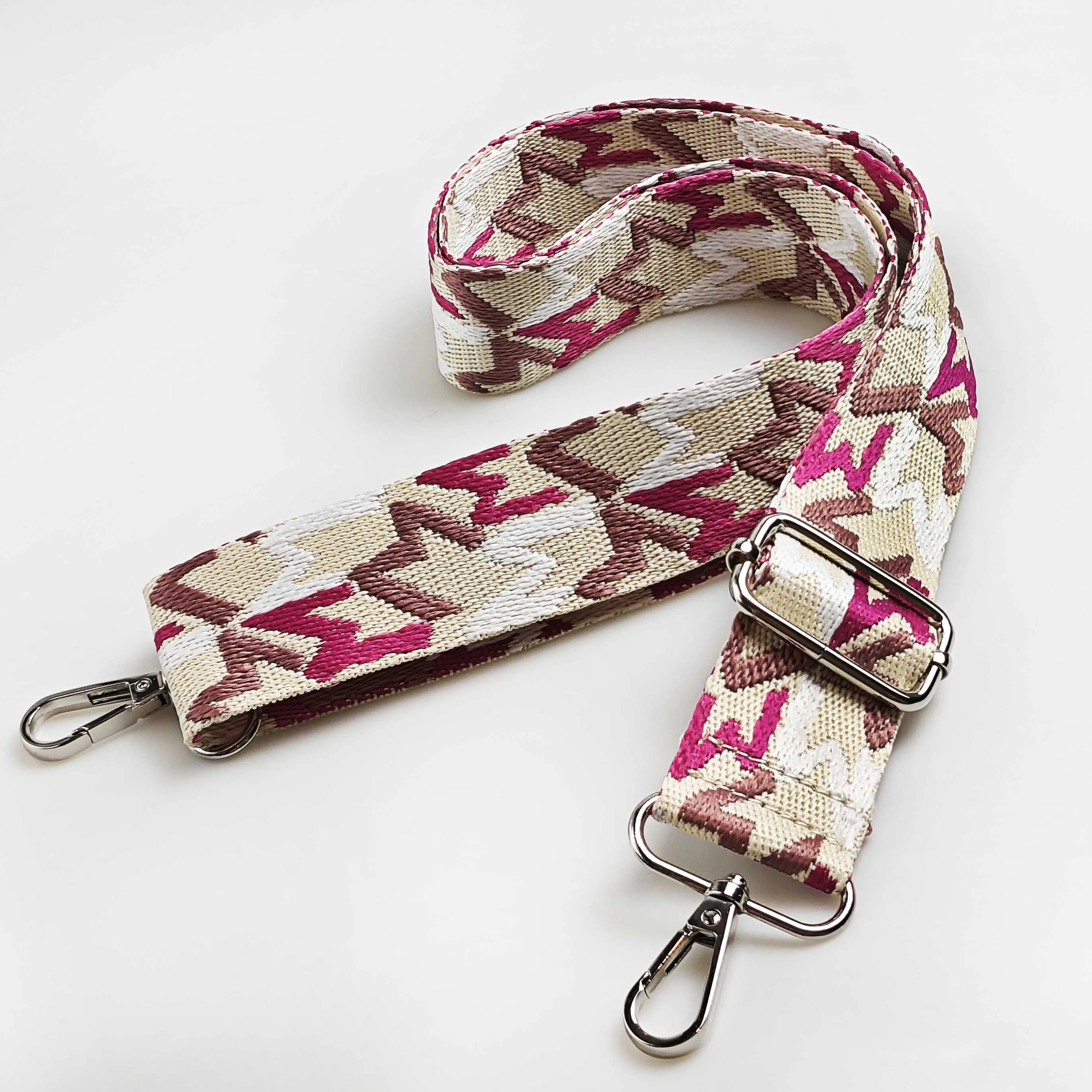 1 Piece 1.50inch Wide Adjustable Handbag Purse Strap Replacement Crossbody Shoulder Strap Letter M Pattern Jacquarded   Strap