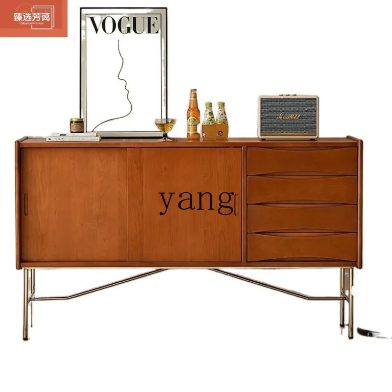 Picture 6: LMM solid wood dining side cabinet retro stainless steel medieval furniture Japanese wall side cabinet