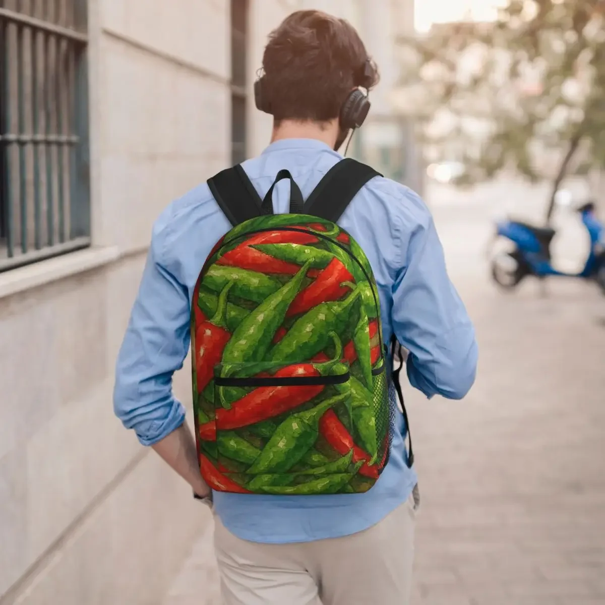 Fresh Colorful Chili Realistic Student Backpack School Bag Hiking Travel Daypack for Boys Girls Bookbag Shoulder Bags