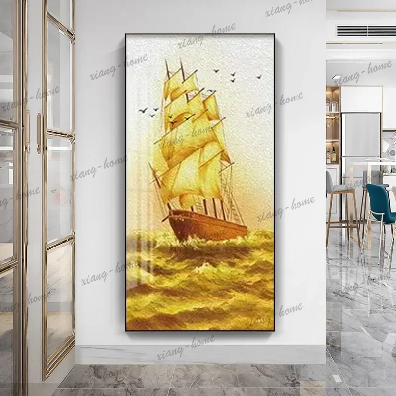 Best Sellers Modern Living Room Decoration Painting, Dining Room Bedhead Hanging Mural Painting With Lights And Luxurious Lighti