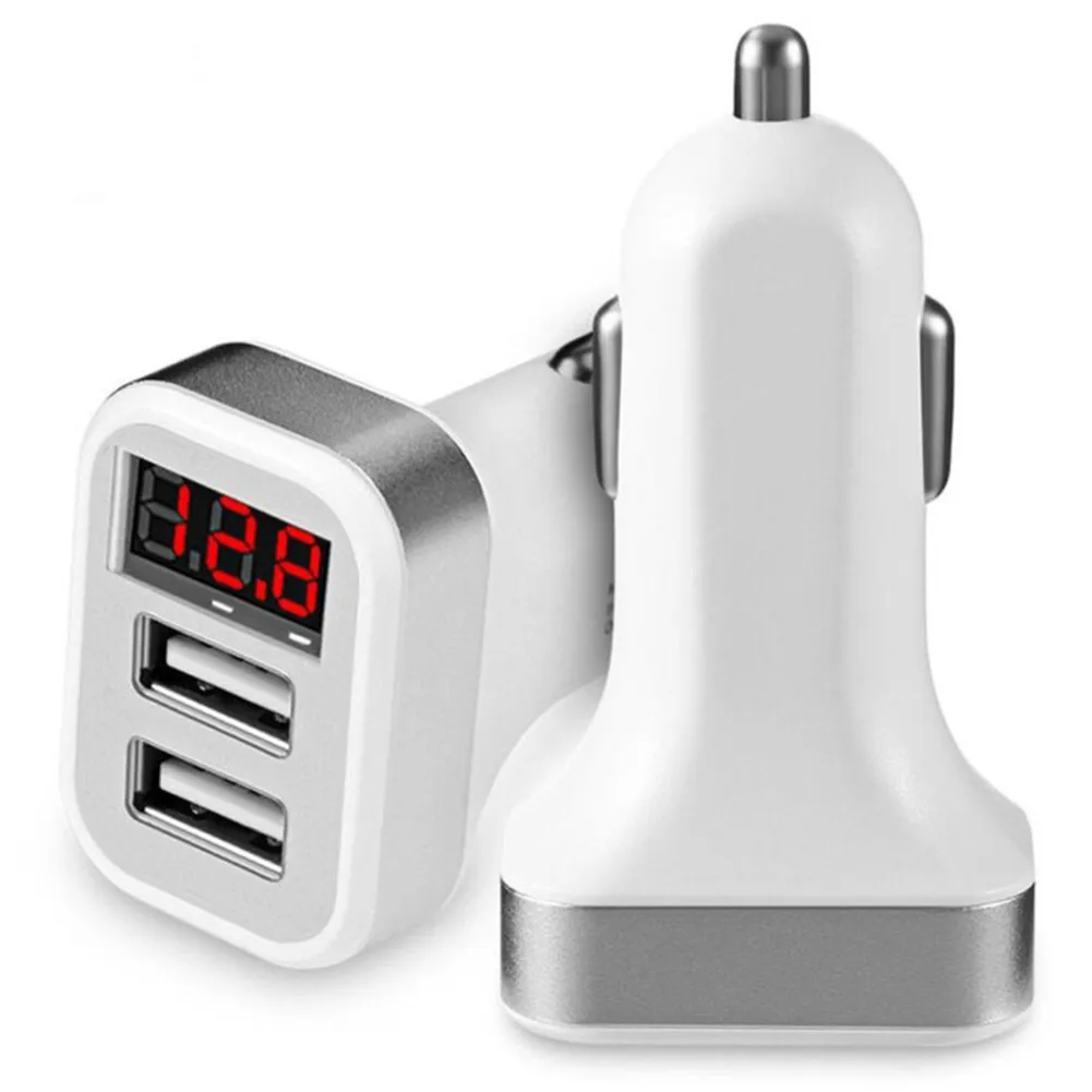 

YAFEX 2.4A Dual USB Digital Display Car Charger Car Mobile Phone Charger Dual USB 2025 Hot Sale Brand. New And High Quality
