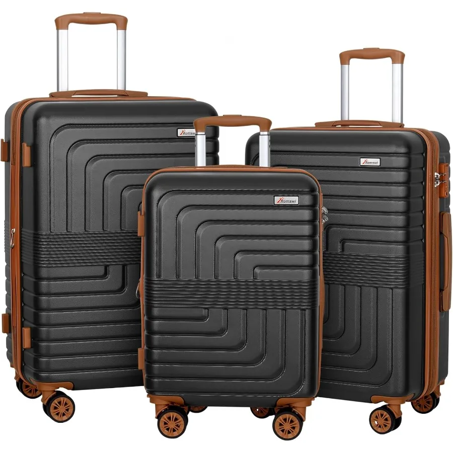 3-Piece Set Expandable Luggage Set 20/24/28 Inch, PC+ABS Hardshell Suitcases with YKK, Durable Lightweight Suitcase Set with TS