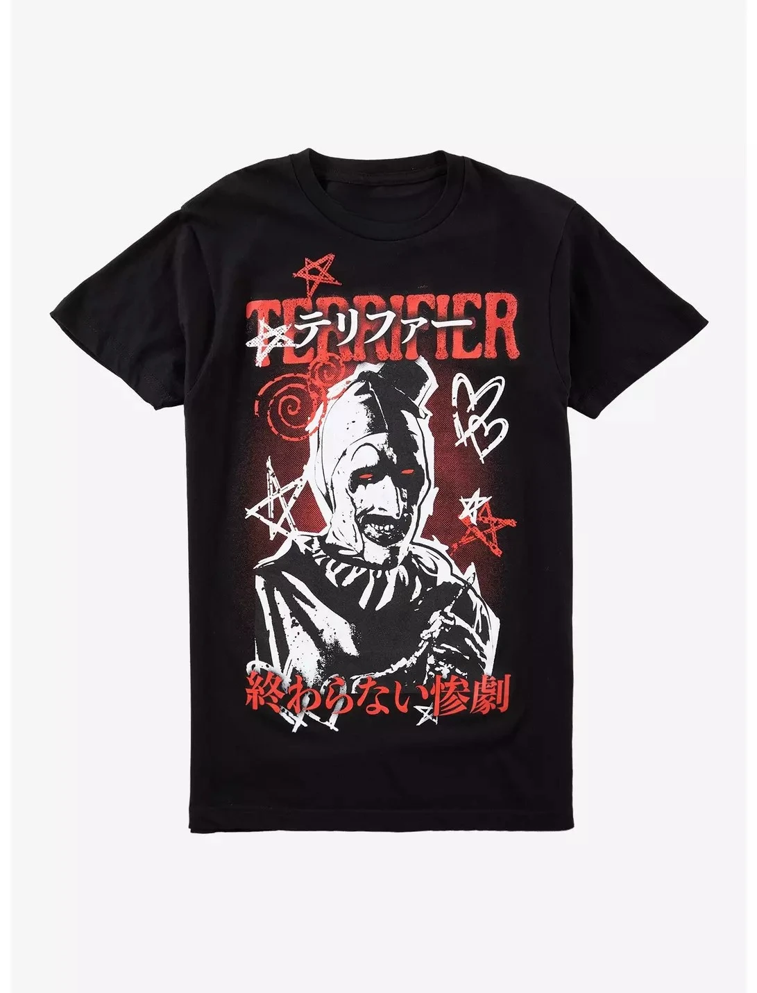 Terrifier Art Doodles Japanese T-Shirt Graphic Cotton Tee Printing High-end Luxury Unisex Style Both of Men and Women