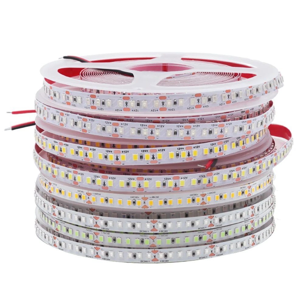 5M 10M LED Strip Light 12V 24V Flexible Ribbon Tape 2835 180Leds/m Luces Led Lamp White/Warm White/Natural White/Red/Green/Blue
