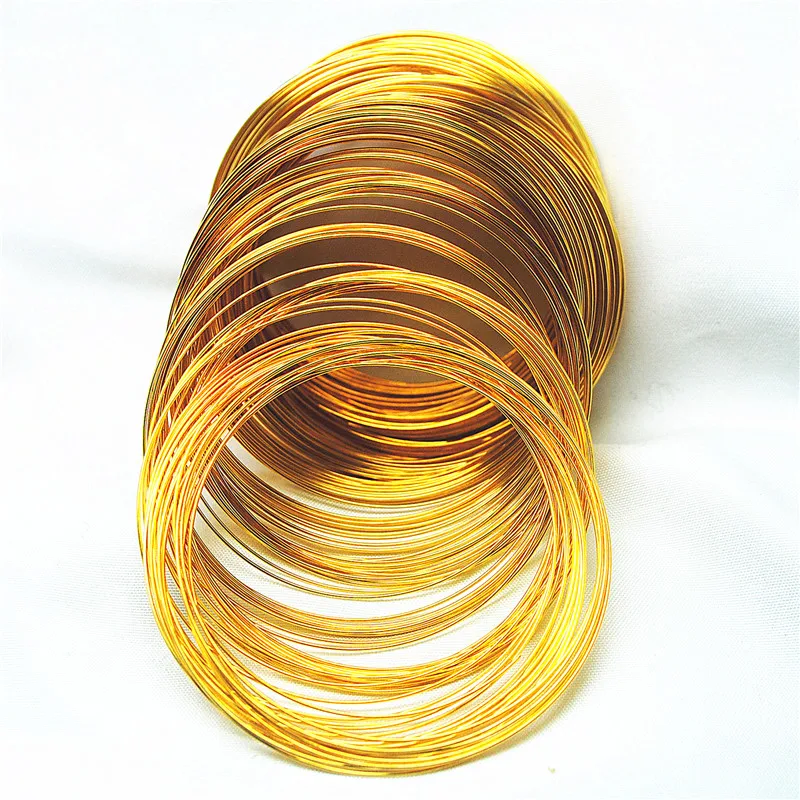 200Grams DIY Memory Bracelets Steel Wire Natural Colors Silver Golden 60CM Circel 0.6MM THICKNESSS FOR POPULAR JEWELRY DESIGNS